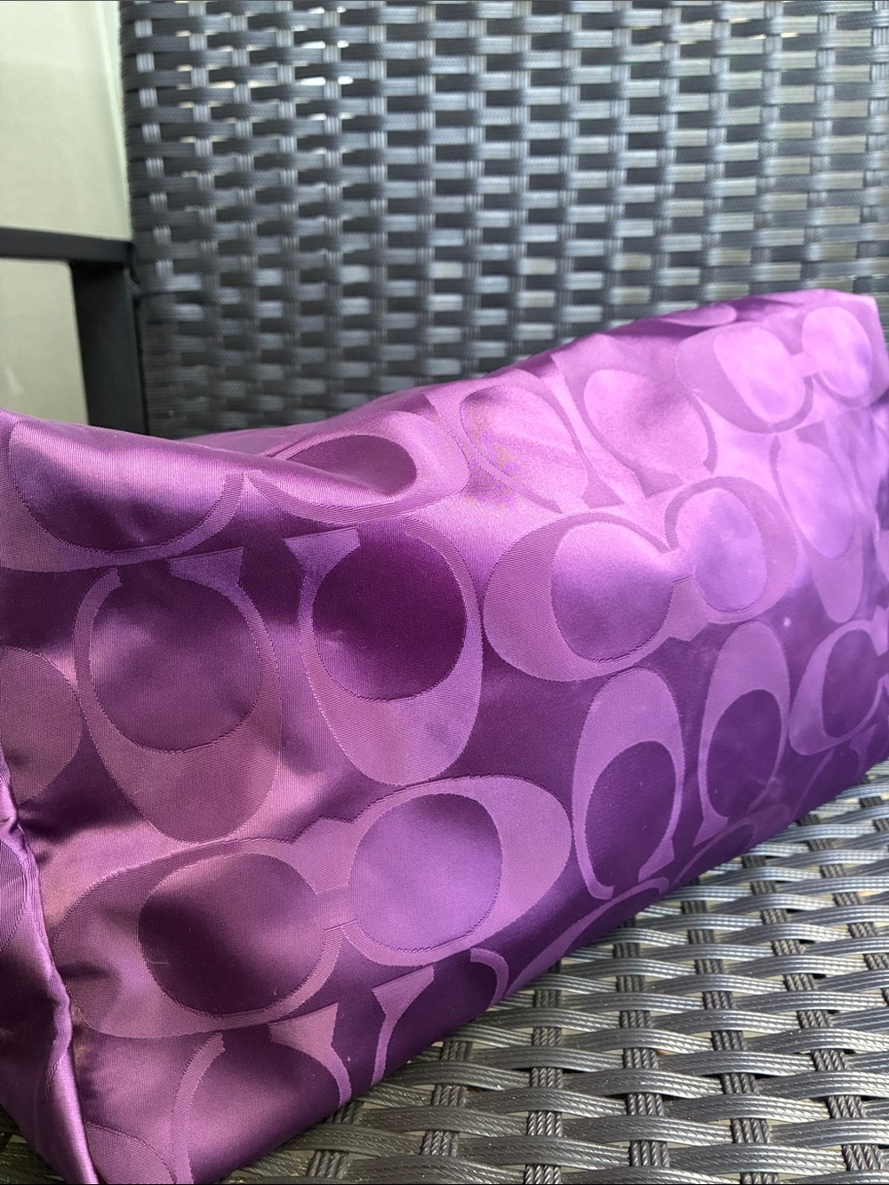 COACH BAG,Coach Purple Signature Jacquard Tote - Picture 12 of 12